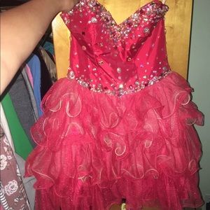 Red party dress
